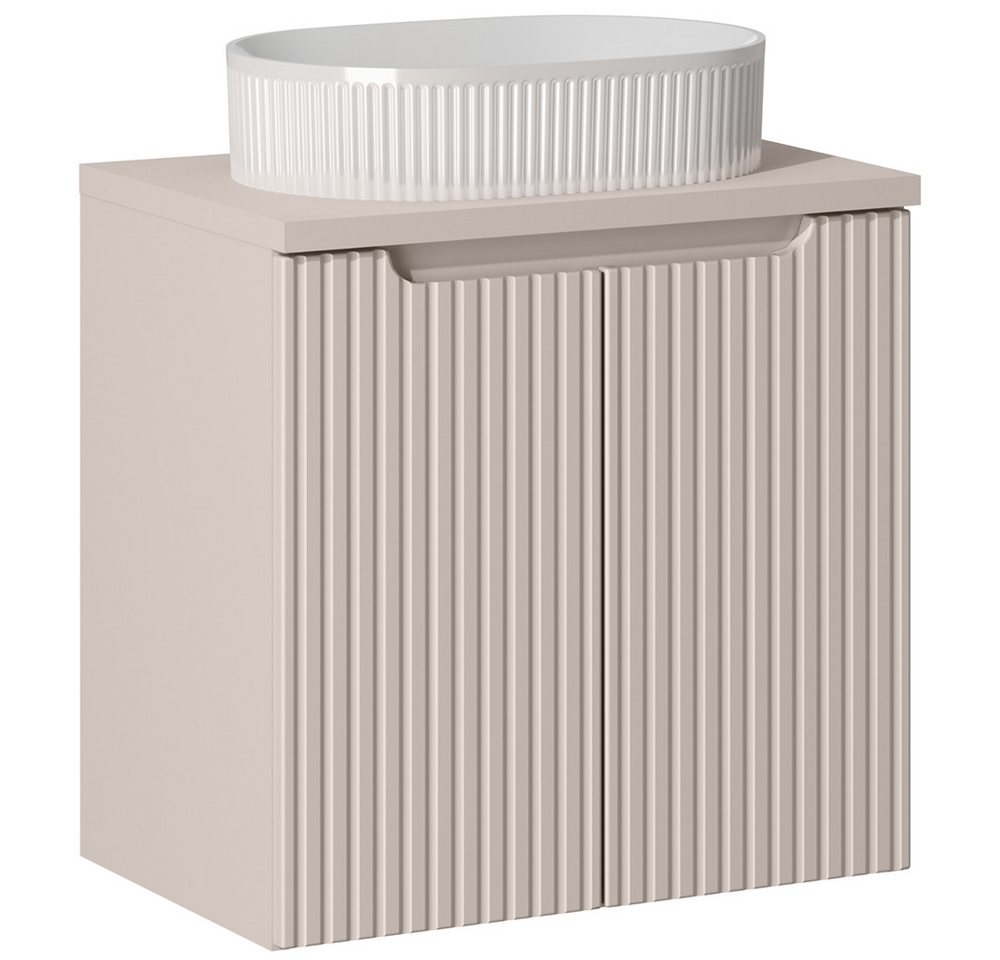 Lomadox Waschtisch NEWPORT-56-CASHMERE, 60cm mit Keramik-Waschbecken, kaschmir mit gerillter Front Lomadox Waschtisch NEWPORT-56-CASHMERE, 60cm mit Keramik-Waschbecken, kaschmir mit gerillter Front von Lomadox