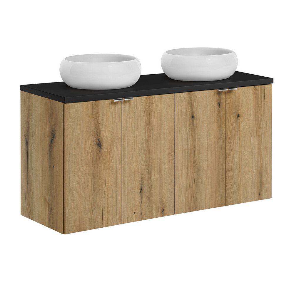 Lomadox Waschtisch NEWPORT-56-OAK, Unterschrank mit Aufsatzwaschbecken, Eiche und schwarz, 100cm Lomadox Waschtisch NEWPORT-56-OAK, Unterschrank mit Aufsatzwaschbecken, Eiche und schwarz, 100cm von Lomadox