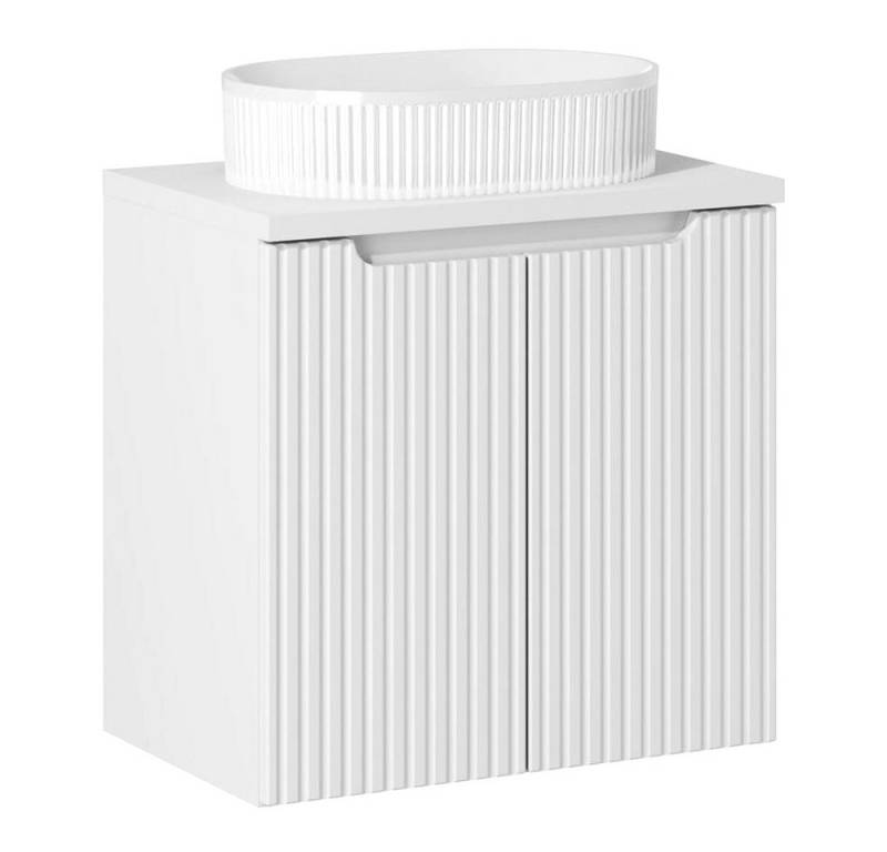 Lomadox Waschtisch NEWPORT-56-WHITE, 60cm breit mit Aufsatzwaschbecken, weiß mit gerillter Front Lomadox Waschtisch NEWPORT-56-WHITE, 60cm breit mit Aufsatzwaschbecken, weiß mit gerillter Front von Lomadox