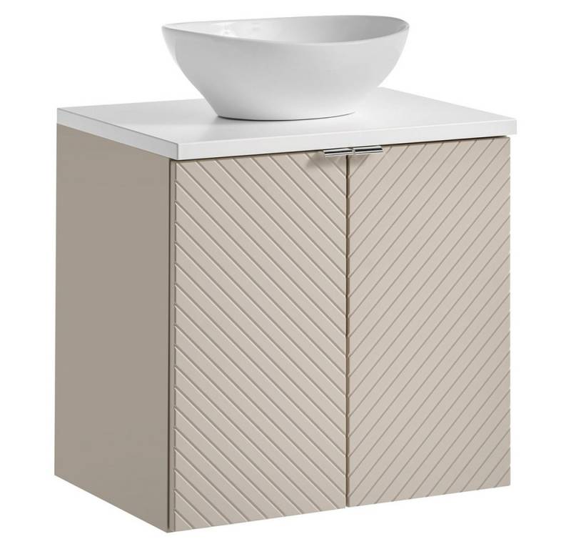 Lomadox Waschtisch VERACRUZ-56, 60cm breit mit Aufsatzwaschbecken, kaschmir mit weiß, gerillte Front Lomadox Waschtisch VERACRUZ-56, 60cm breit mit Aufsatzwaschbecken, kaschmir mit weiß, gerillte Front von Lomadox