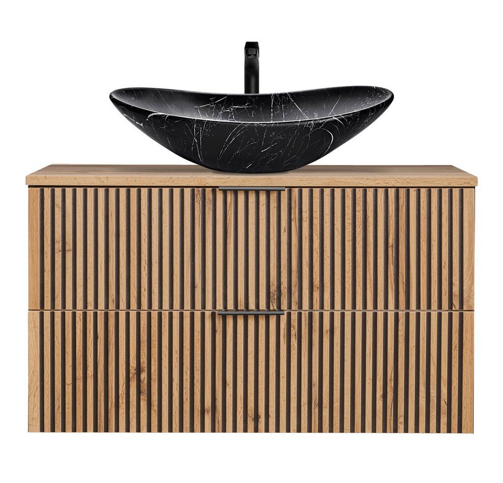 Lomadox Waschtisch XANTEN-56, 100 cm mit Aufsatzwaschbecken anthrazit Eiche Nb. schwarz gerillt Lomadox Waschtisch XANTEN-56, 100 cm mit Aufsatzwaschbecken anthrazit Eiche Nb. schwarz gerillt von Lomadox