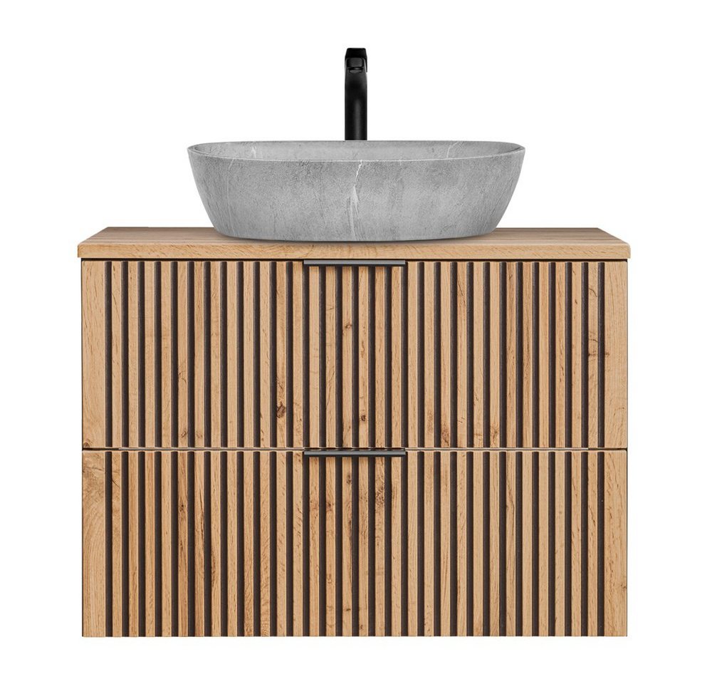 Lomadox Waschbeckenschrank XANTEN-56 anthrazit, Wotan Eiche Nb., schwarze Rillen, Waschbecken Keramik Lomadox Waschbeckenschrank XANTEN-56 anthrazit, Wotan Eiche Nb., schwarze Rillen, Waschbecken Keramik von Lomadox