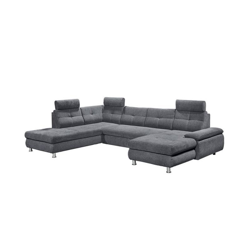 Lomadox Wohnlandschaft AUGUSTA-09, anthrazit 349x88x233 cm von Lomadox