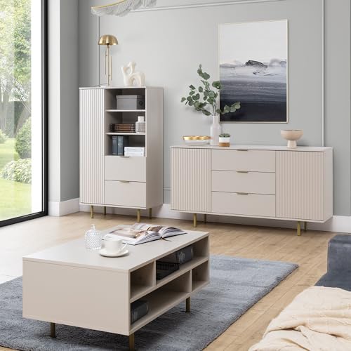 Lomadox Wohnmöbel Set Wohnwand Kaschmir 3-teilig modern 1 Sideboard, 1 Couchtisch, 1 Highboard von Lomadox