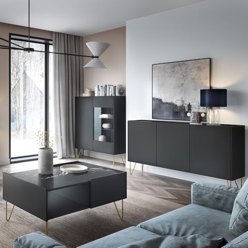 Lomadox Wohnmöbel Set Wohnzimmermöbel Graphit 3-teilig, Highboard, Sideboard, Couchtisch Lomadox Wohnmöbel Set Wohnzimmermöbel Graphit 3-teilig, Highboard, Sideboard, Couchtisch von Lomadox
