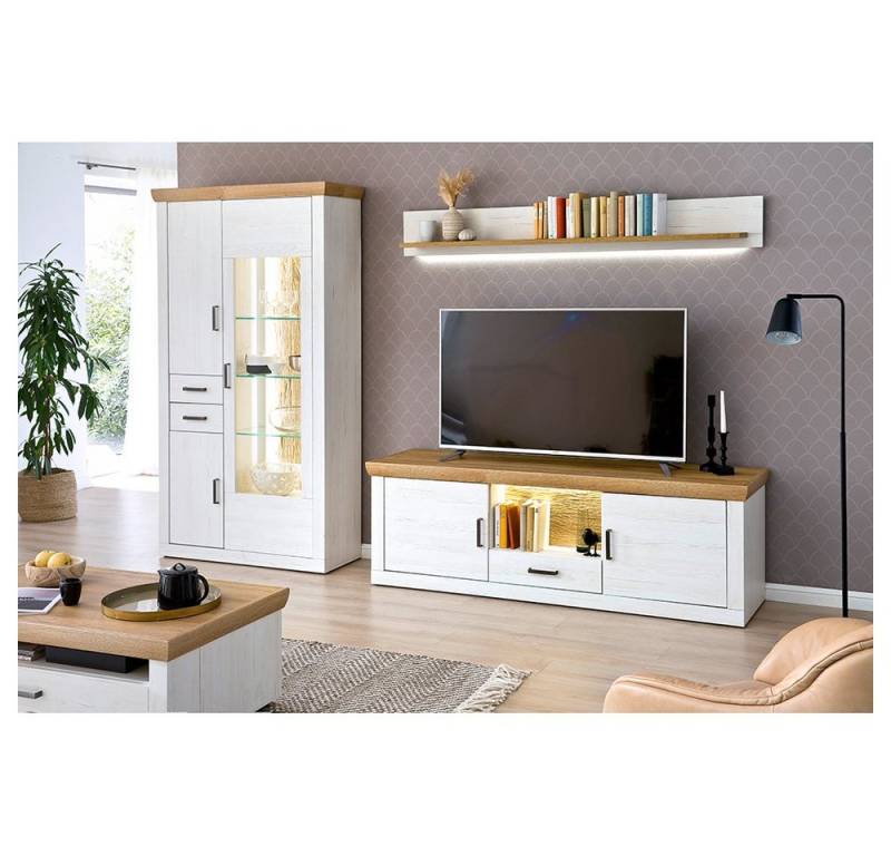 Lomadox Wohnzimmer-Set MARINGA-05, (Mega-Spar-Set, 3-St., 3-tlg), in grau mit anthrazit von Lomadox