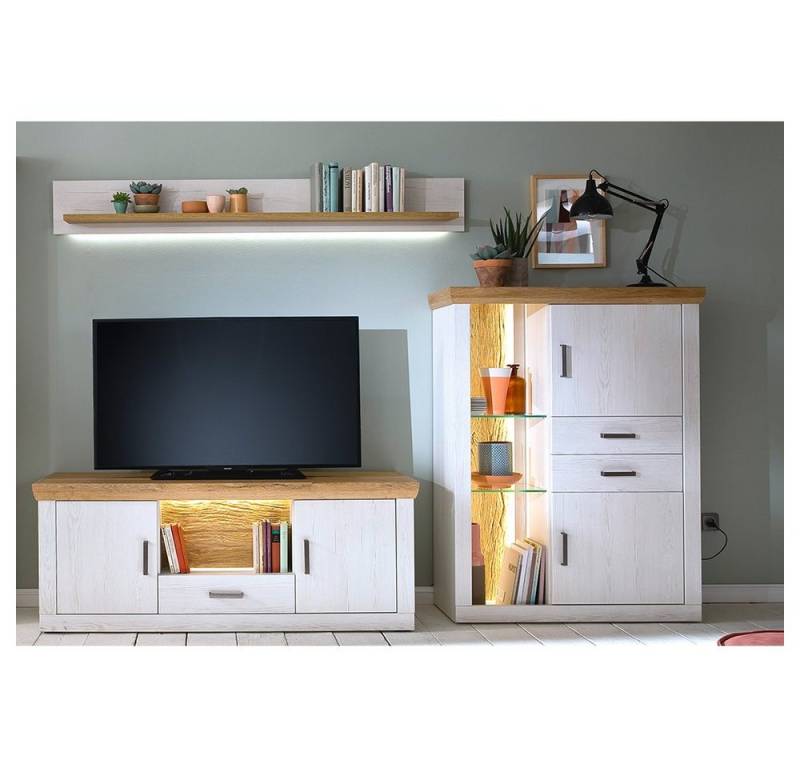 Lomadox Wohnzimmer-Set MARINGA-05, (Mega-Spar-Set, 3-St., 3-tlg), in grau mit anthrazit von Lomadox