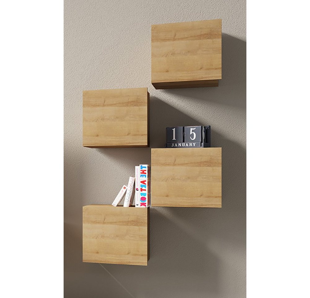 Lomadox Wohnzimmer-Set CAIRNS-132, (Mega-Spar-Set, 4-St., 4-tlg), in Eiche Nb., Modern, grifflos von Lomadox