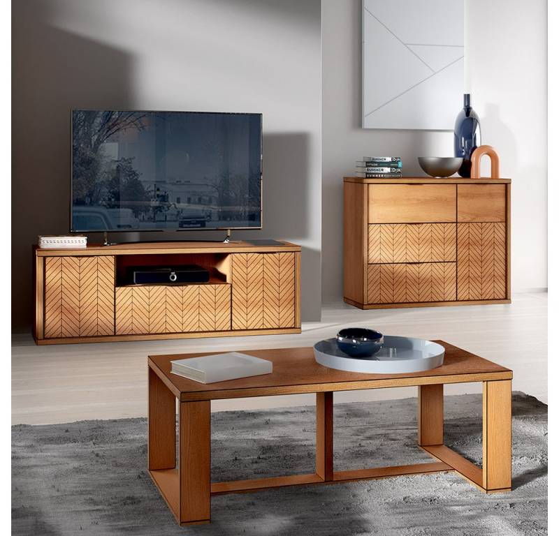 Lomadox Wohnzimmer-Set FABRIANO-161, (Mega-Spar-Set, 3-St., Lowboard Kommode Couchtisch), Wohnzimmerschrank Wohnmöbel Wohnzimmer Esszimmermöbel modern Eiche von Lomadox