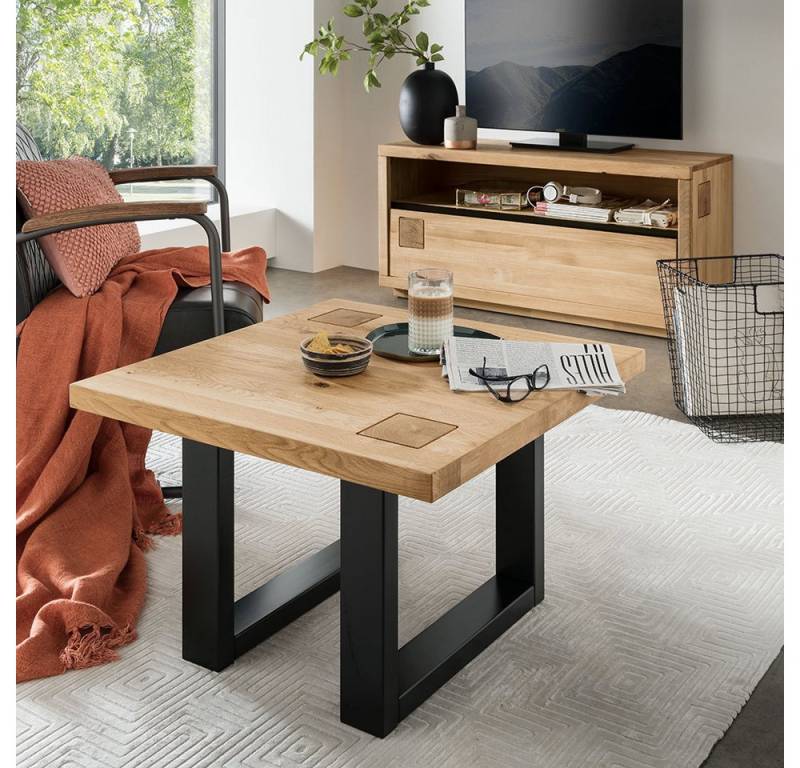 Lomadox Wohnzimmer-Set WINCHESTER-69, (Mega-Spar-Set, 2-St., Lowboard Couchtisch), Wohnzimmermöbel Fernsehschrank Tisch Eiche massiv Hirnholz-Detail von Lomadox