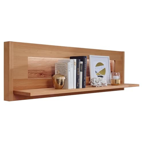 Lomadox Wohnzimmer Wandboard Wandregal mit 123 cm Breite in Buche Buche massiv geölt, inkl. LED-Beleuchtung, Massivholz/Echtholz, Softclose, grifflos Lomadox Wohnzimmer Wandboard Wandregal mit 123 cm Breite in Buche Buche massiv geölt, inkl. LED-Beleuchtung, Massivholz/Echtholz, Softclose, grifflos von Lomadox