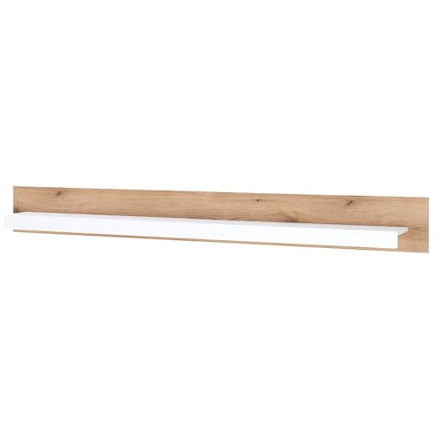 Lomadox Wohnzimmer-Wandregal 198 cm breit Wandboard, Hängeregal, Regalbrett, Schweberegal, Wandablage in Eiche mit weiß Lomadox Wohnzimmer-Wandregal 198 cm breit Wandboard, Hängeregal, Regalbrett, Schweberegal, Wandablage in Eiche mit weiß von Lomadox