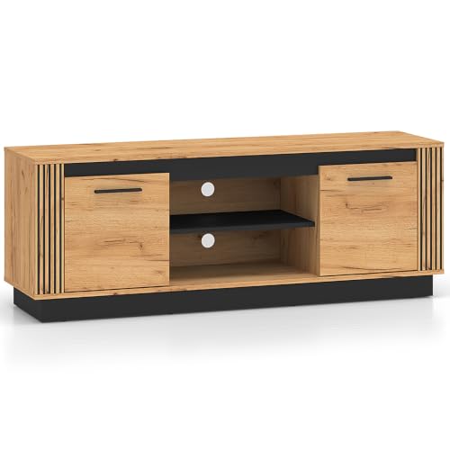 Lowboard 150 cm breit Fernsehschrank TV-Board Wohnzimmerschrank TV Board Schrank Medienschrank modern in Eiche mit schwarz Lowboard 150 cm breit Fernsehschrank TV-Board Wohnzimmerschrank TV Board Schrank Medienschrank modern in Eiche mit schwarz von Lomadox