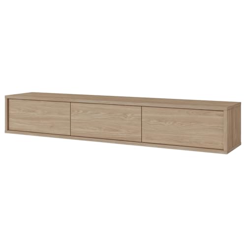 Lowboard modern hängend oder stehend montierbar Eiche Push-to-Open 3 Klappen 180x32x36 cm von Lomadox