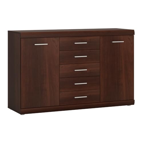 Sideboard 140 cm Nussbaum Kommode Anrichte Wohnzimmerschrank Geschirrschrank Stauraumschrank von Lomadox