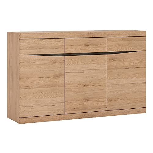 Sideboard Anrichte Kommode 150x92,5x40 cm 3 Türen 3 Schubkästen grifflos in Eiche Nb. Wenge braun von Lomadox