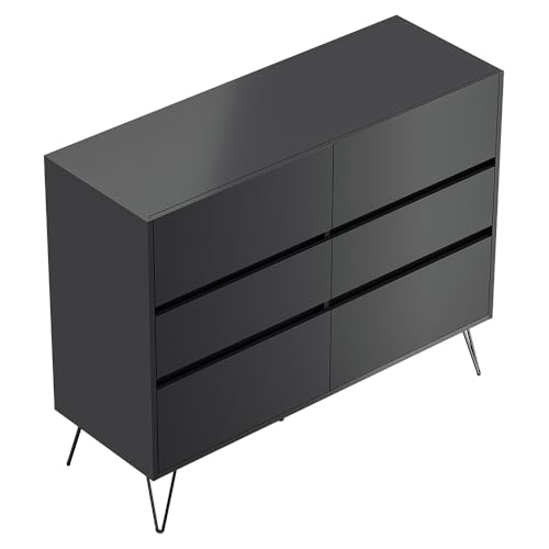 Sideboard Kommode mit 120 cm Breite in Graphit, mit 6 Schubladen, Softclose & Push-to-Open, modern, grifflos Sideboard Kommode mit 120 cm Breite in Graphit, mit 6 Schubladen, Softclose & Push-to-Open, modern, grifflos von Lomadox