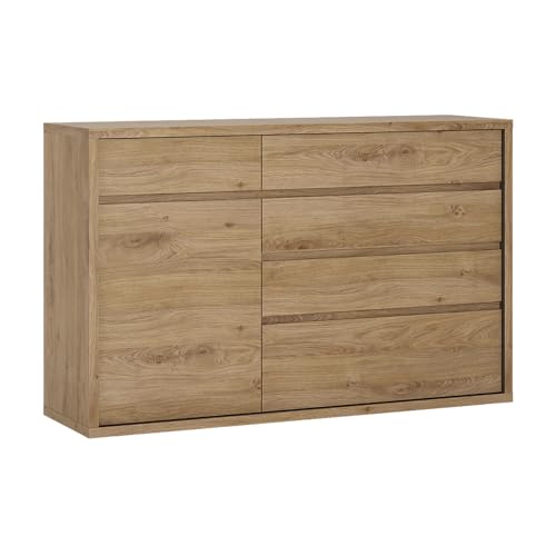 Sideboard Schrank Kommode in Eiche modern grifflos Wohnzimmer Büro, B/H/T ca. 136/86,8/40 von Lomadox