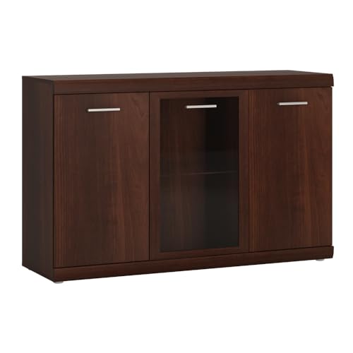 Sideboard Vitrine 140 cm Nussbaum Kommode Anrichte Vitrine Vitrinenschrank Geschirrschrank Stauraumschrank Sideboard Vitrine 140 cm Nussbaum Kommode Anrichte Vitrine Vitrinenschrank Geschirrschrank Stauraumschrank von Lomadox