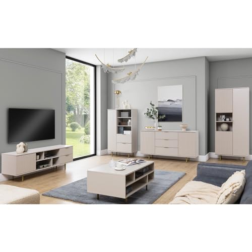 Wohnmöbel Set Wohnwand Kaschmir 5-teilig modern 1 Sideboard, 1 Couchtisch, 1 Lowboard, 1 Highboard, 1 Vitrine von Lomadox