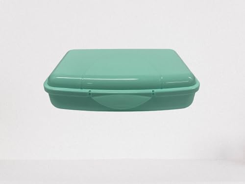 Lomatek Flache Vesperdose 0,5l mit Klickverschluss, Kunststoff BPA-frei, mint von Lomatek