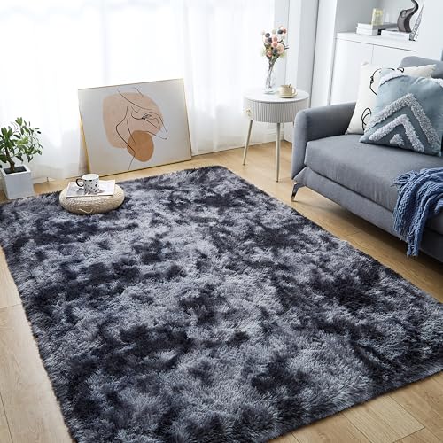Lommegy Teppich Wohnzimmer Flauschiger Waschbar Schlafzimmer Bettvorleger 200x300cm Hochflor Teppich Anti-Rutsch-Flauschiger Moderner Teppiche für Kinderzimmer/Wohnzimmer von Lommegy