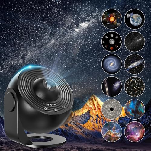 Sternenhimmel Projektor, Lomoo Galaxie Stern Projektor, Led Heim Planetarium Galaxy Nachtlicht mit 13 Discs für Kinder und Erwachsene - Schwarz von Lomoo