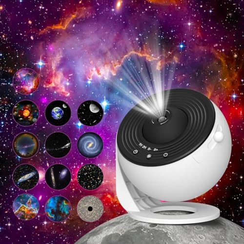 Sternenhimmel Projektor, Lomoo Planetarium Galaxy Projektor Lampe mit Timer, 4K 13 HD-Filmscheiben, 360°-Drehung, Weltraum Projektor Nachtlicht für Chlafzimmer Weihnachts Dekoration - Weiß & Schwarz Sternenhimmel Projektor, Lomoo Planetarium Galaxy Projektor Lampe mit Timer, 4K 13 HD-Filmscheiben, 360°-Drehung, Weltraum Projektor Nachtlicht für Chlafzimmer Weihnachts Dekoration - Weiß & Schwarz von Lomoo