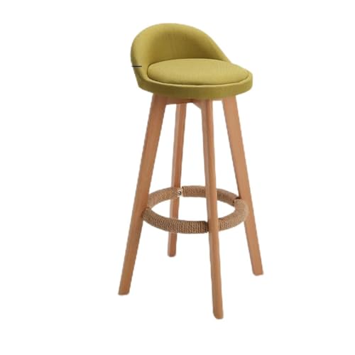 XJRHB Barhocker Massivholzhocker Moderner Minimalistischer Barhocker Rückenlehne Barhocker Freizeitstuhl (Color : Green) von Lomvieal