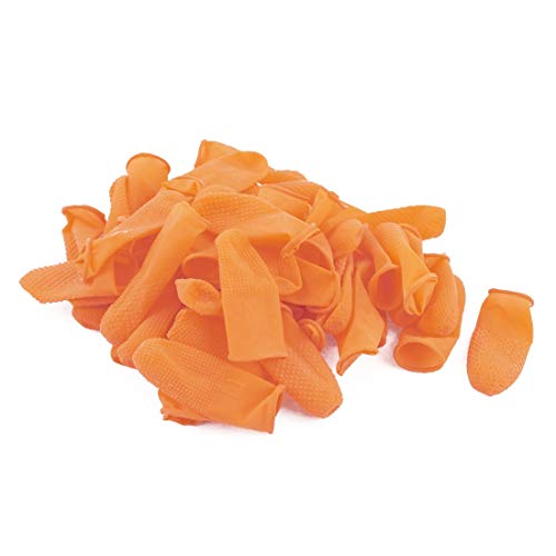 New Lon0167 100 stücke Vorgestellt Antislip Fingerspitzen Handschuhe zuverlässige Wirksamkeit Latex Gummi Fingerlinge Antistatische Handschuhe Orange(id:bea 39 aa bf7) von Lon0167