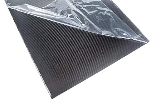 Kohlefaser-Platte 2 mm x 200 mm x 600 mm, für DIY Drohnenrahmen, Kohlefaserplatte (Twill-Webart, matte Oberfläche) von Lonchiv