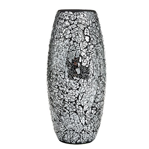 Dekorative glitzernden Sparkled Mosaik Blumen Vase Geschenk, Glas Height 30cm* Diameter 8 cm (Schwarz) von London Boutique