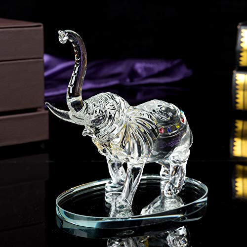 London Boutique Dekofigur Elefant, Kristallglas, Geschenk für Mutter und Kind (1 Elefant) von London Boutique