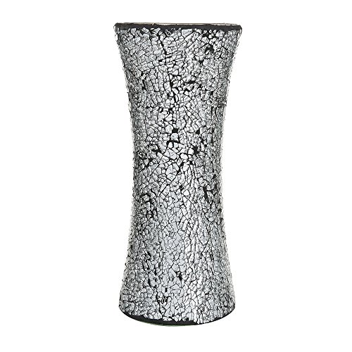 London Boutique Mosaik-Blumenvase, Dekoration, glitzernd, Zylinderform (Zylinder Schwarz) von London Boutique