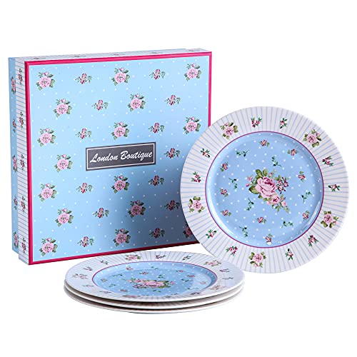 London Boutique Porzellan Fine China Seite Kuchen Dessertteller 8" 20cm (Rosenblau) von London Boutique