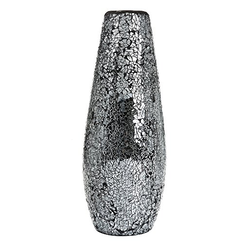 Vasen für Blumen, handgefertigt, dekorativ, Mosaik, Glitzer, Vase, Geschenk, Kugelform, Schwarz von London Boutique