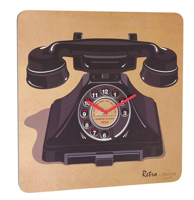 London Clock Wanduhr im Retro-Stil TELEFON 41 x 41 x 4 cm von London Clock
