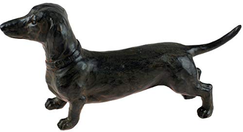 Dekofigur Dackel, stehend, 26 cm, Bronze-Effekt von London Ornaments