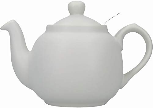 KitchenCraft London Pottery Farmhouse Teekanne mit Teesieb, Teeservice für losen Tee oder Teebeutel, Krug zum Servieren von Tee, Kanne mit Deckel, für 2 Tassen, Grau, Keramik, 600 ml von London Pottery