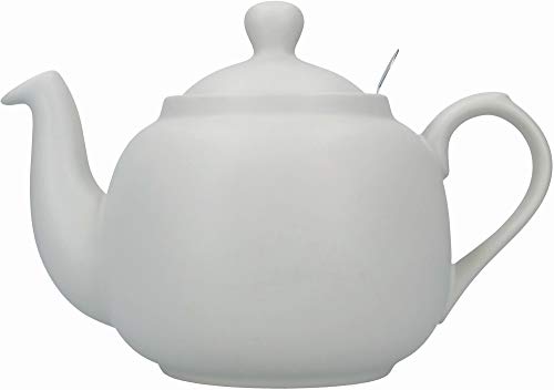 London Pottery Farmhouse Teekanne mit Teesieb, Teeservice für losen Tee oder Teebeutel, Krug zum Servieren von Tee, Kanne mit Deckel, für 6 Tassen, Grau, Keramik, 1,5 Liter von London Pottery