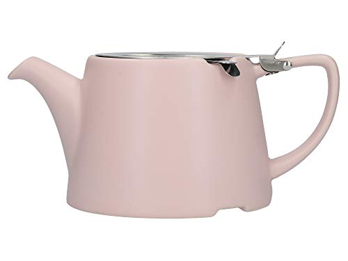 London Pottery Company 43220 Teekanne, oval, mit Sieb für losen Tee, Steinzeug, Steingut, Satin Pink, 3 Cup Loose Leaf Teapot von London Pottery