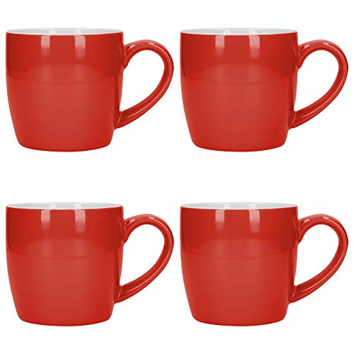 London Pottery Kaffeebecher Teetassen Set Steingut rot 300ml (4 Stück) von London Pottery