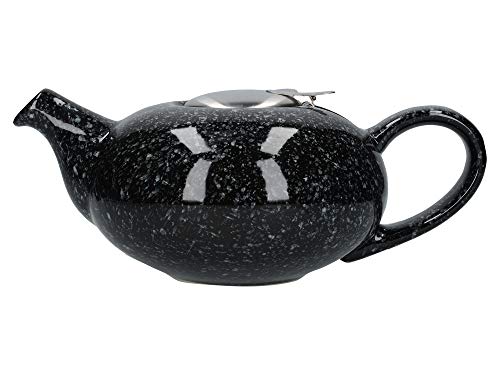 LONDON POTTERY Pebble Teekanne mit Teesieb für losen Tee, Steingut, Schwarz, 4-Cup Teapot (1 Litre) von London Pottery