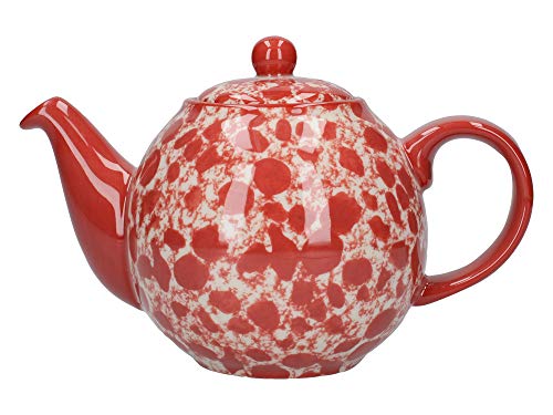 London Pottery Splash Globe Teekanne mit Sieb, Steingut, Rot/Weiß, 2 Tassen (500 ml) von London Pottery