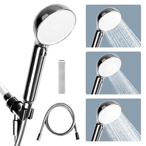London Sunshine Gefilterte Dusche, Hochdruck-Handbrause mit Filter, Mehrere Sprühmodi & Schlauch-Kit (Silber) von London Sunshine