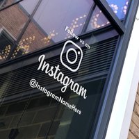 Folgt Uns Auf Instagram | Social Media Tag Name Geschäft Ladenbesitzer Fenster Tür Vinyl Aufkleber Typ 3 von LondonDecal