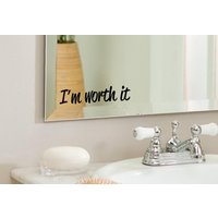 Ich Bin Es Wert - Positive, Inspirierende Badezimmer, Spiegel, Wand-Vinyl-Aufkleber-Aufkleber, Wohnkultur. Tolle Geschenkidee Ich Bin Es Wert - Positive, Inspirierende Badezimmer, Spiegel, Wand-Vinyl-Aufkleber-Aufkleber, Wohnkultur. Tolle Geschenkidee von LondonsFinestDecals