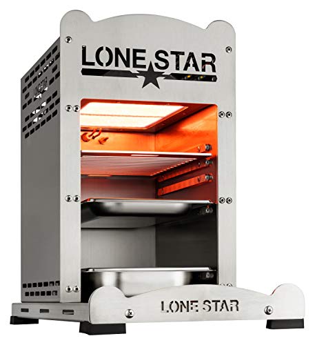 Lone Star 800 Grad Hochtemperaturgrill, Silber, 54x40x25 cm von Lone Star