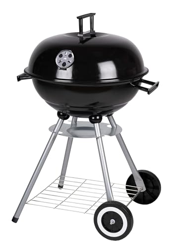 Lone Star BBQ mit Griffen - BBQ Holzkohle mit Deckel und Rädern - Barbecue-Grill mit Aschefang - Ø 45 cm von Lone Star