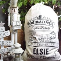 Weihnachtssack Personalisiert Groß, Personalisierter Nikolaus Sack, Tasche, Weihnachtstasche, Canvas Weihnachtssack, Weihnachtstasche von LoneOwlStudio